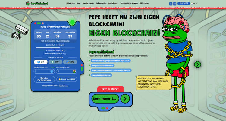 pepe unchained nieuwe cryptomunten