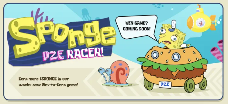 Geld verdienen met crypto games: Sponge P2E Racer