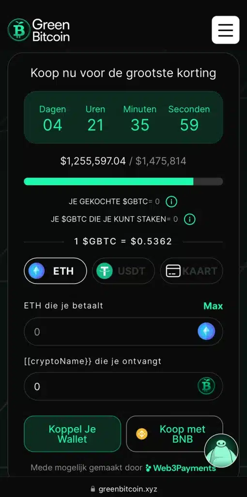 Green Bitcoin kopen.