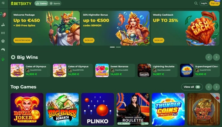 BetSixty, online casinos zonder Cruks