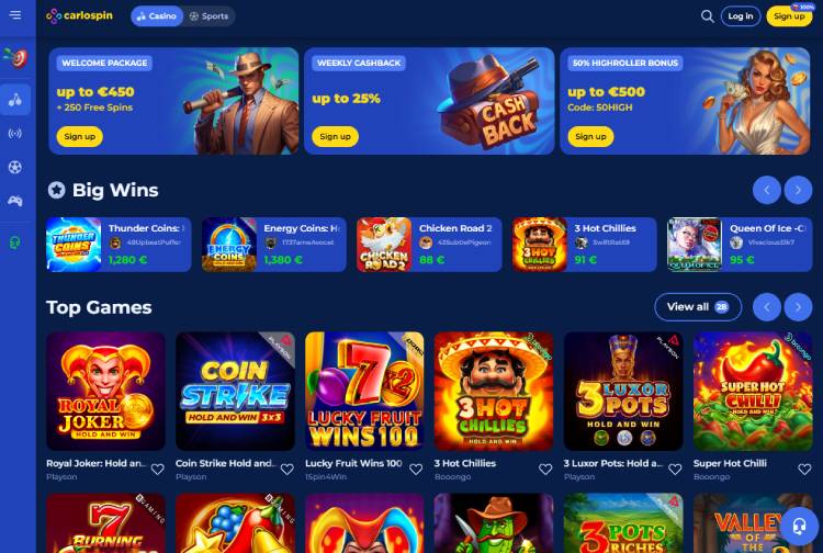 Carlospin, online casino zonder Cruks