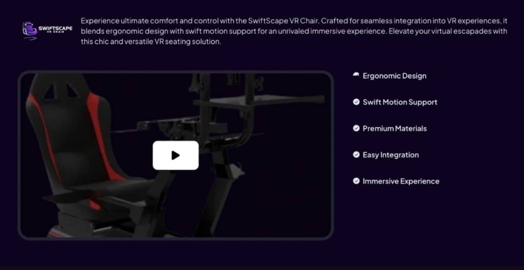 SwiftScape VR stoel 5th Scape