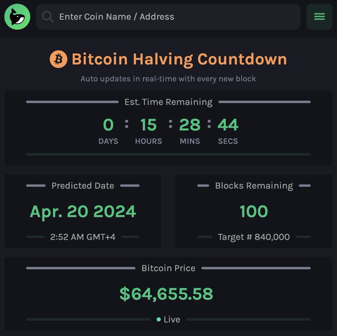 15 uur tot de volgende Bitcoin-halvering! #BitcoinHalvering2024