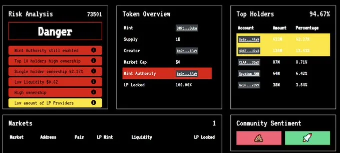 RugCheck - Find the newest coins, check the risk score and protect against rug pulls.