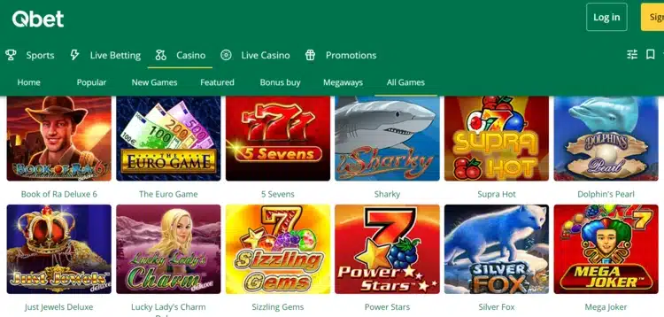 Casino game hoogste RTP Mega Joker bij Qbet