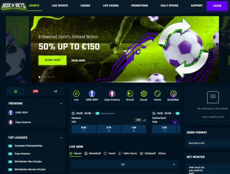 Rise of Bets sportsbook, beste online casino's