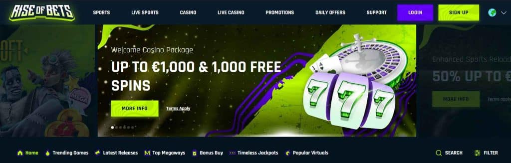 Rise of Bets online casino uit het buitenland