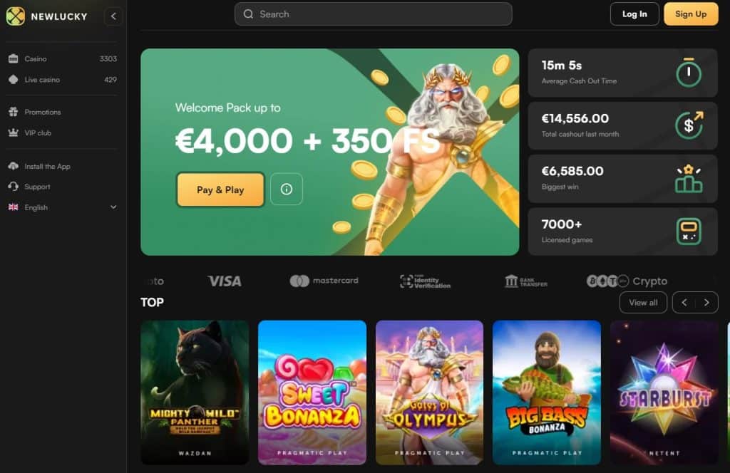 new lucky online casino bonus zonder storting