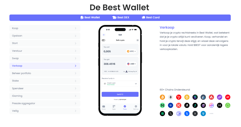 Best Wallet crypto verkopen