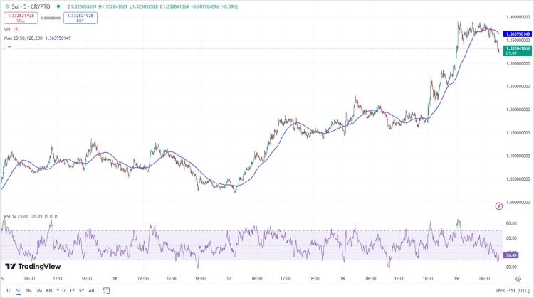 SUI koers TradingView