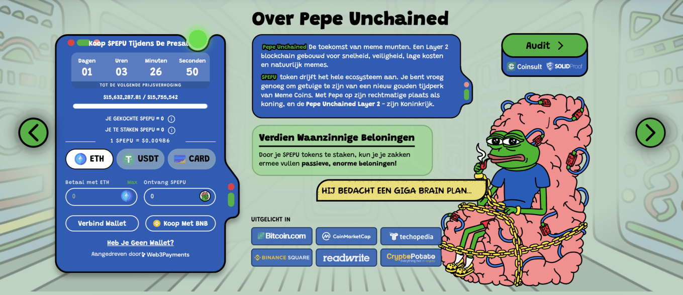 Pepe Unchained $PEPU - Presale - Shiba Inu Koers verwachting