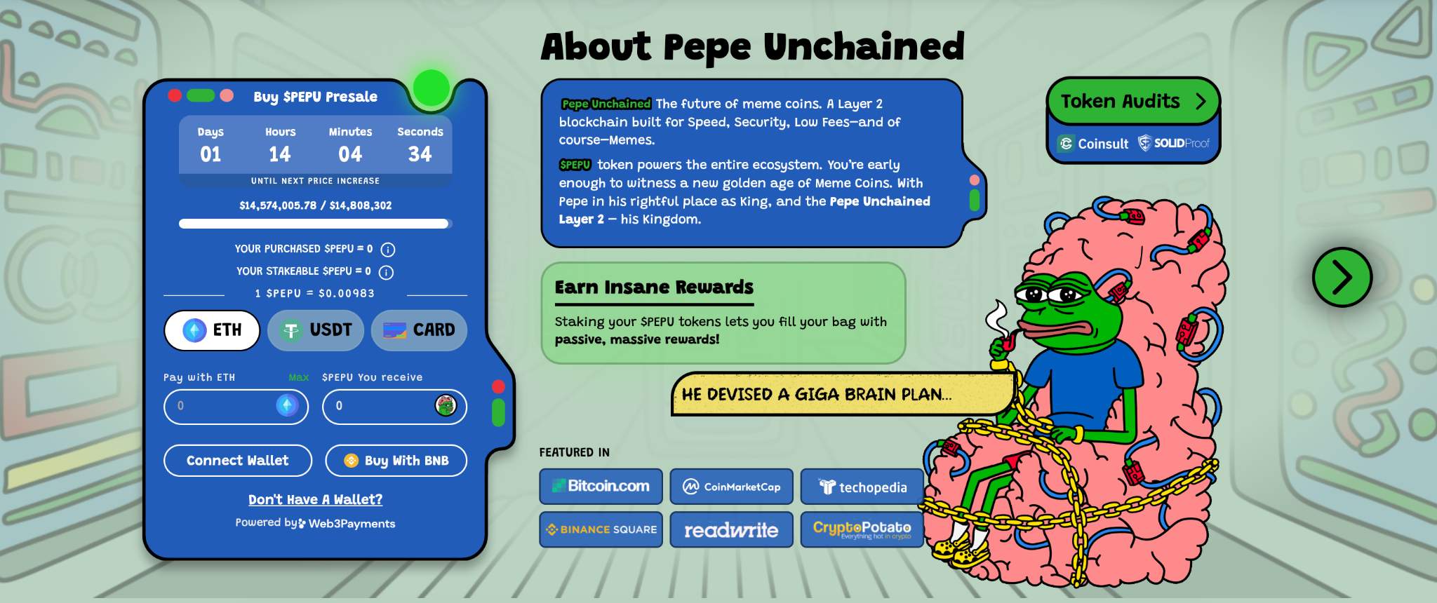 Pepe Unchained presale fase 