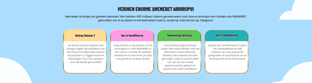 airdrops Memebet Token presale fase