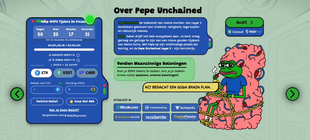 Pepe Unchained ($PEPU) presale fase 