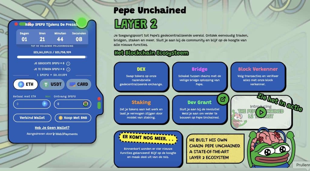 Pepe Unchained ($PEPU) Layer-2 - Bron: Pepe Unchained