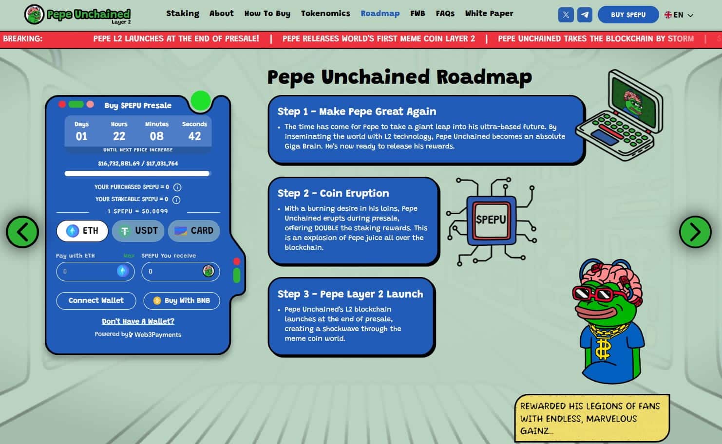 pepe unchained presale stats