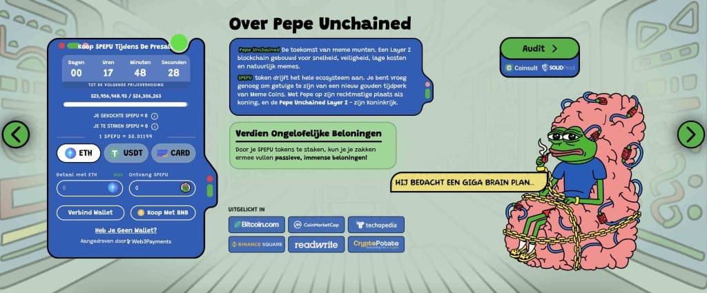 Pepe Unchained ($PEPU) presale prijs stijg binnen enkele uren - Bron: Pepe Unchained