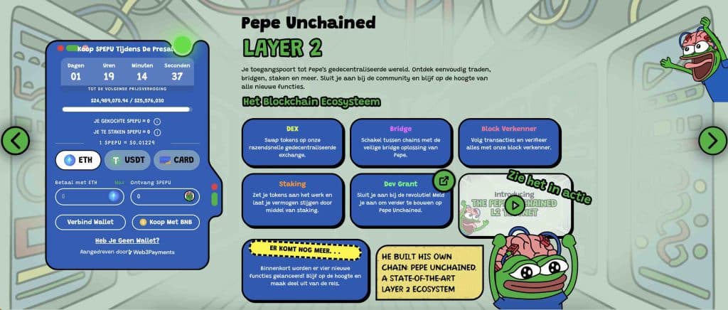 Pepe Unchained ($PEPU) Layer-2 blockchain - Bron: Pepe Unchained