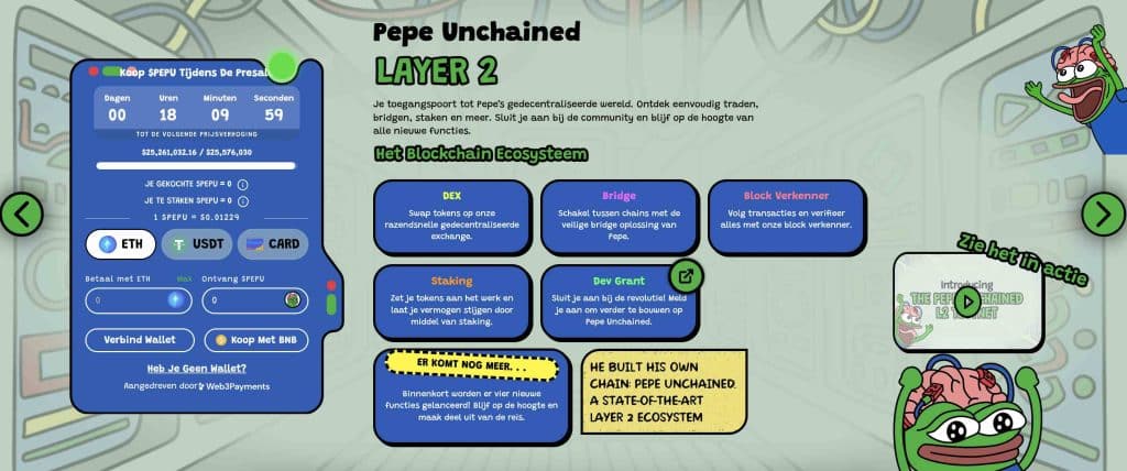 Pepe Unchained ($PEPU) gebruikt een Layer-2 blockchain - Bron: Pepe Unchained