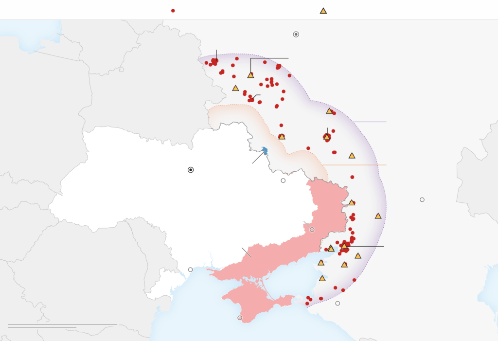 Potentiële doelen binnen bereik van ATACMS:Bekende Russische militaire objecten Russische militaire luchtmachtbases