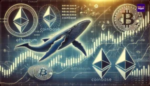 grafiek met ethereum koersstijging en grote verkooptransactie door een whale, Winslow Strong, ter waarde van $33,7 miljoen.