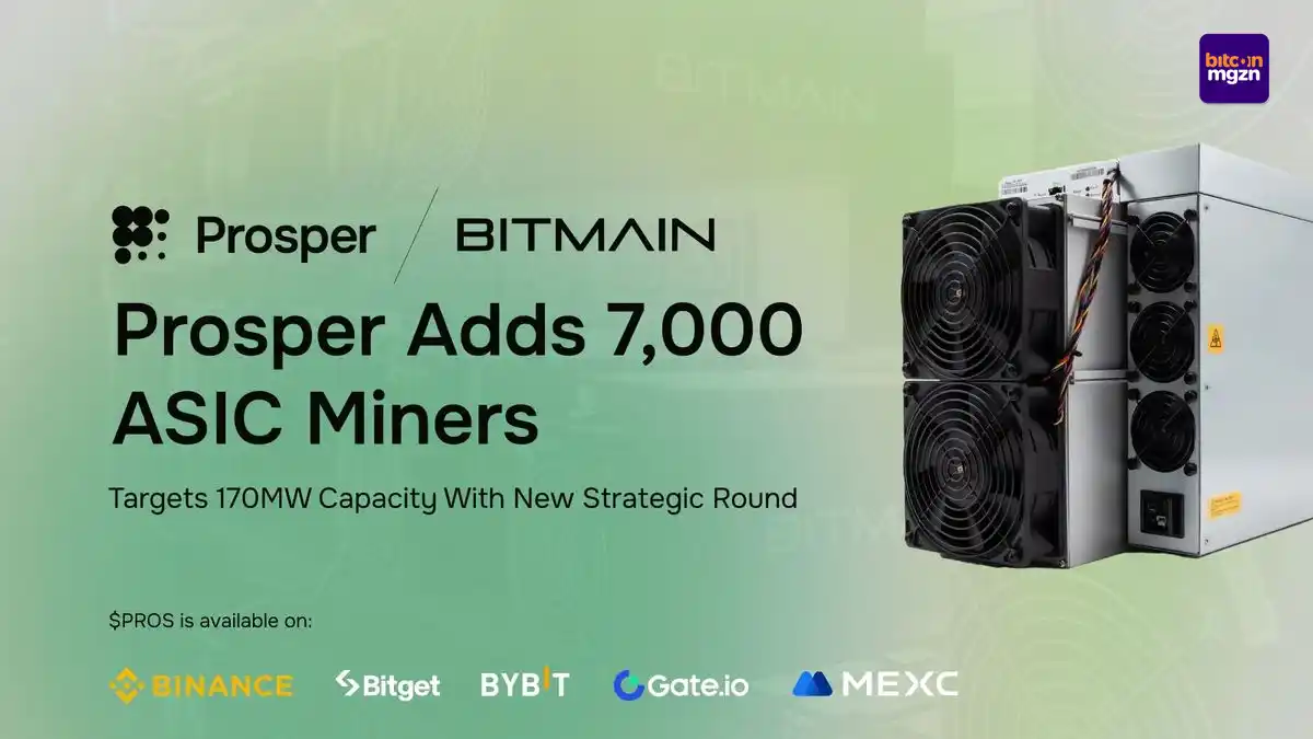 Prosper breidt Bitcoin mining uit met meer dan 7000 ASIC miners van BITMAIN