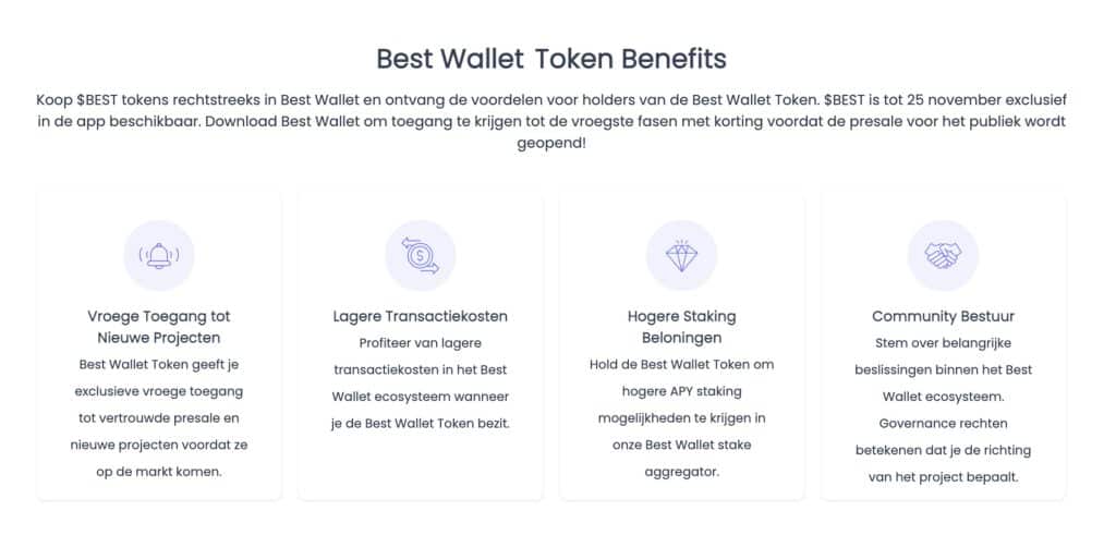 $BEST Best Wallet voordelen - Bron: www.bestwallettoken.nl