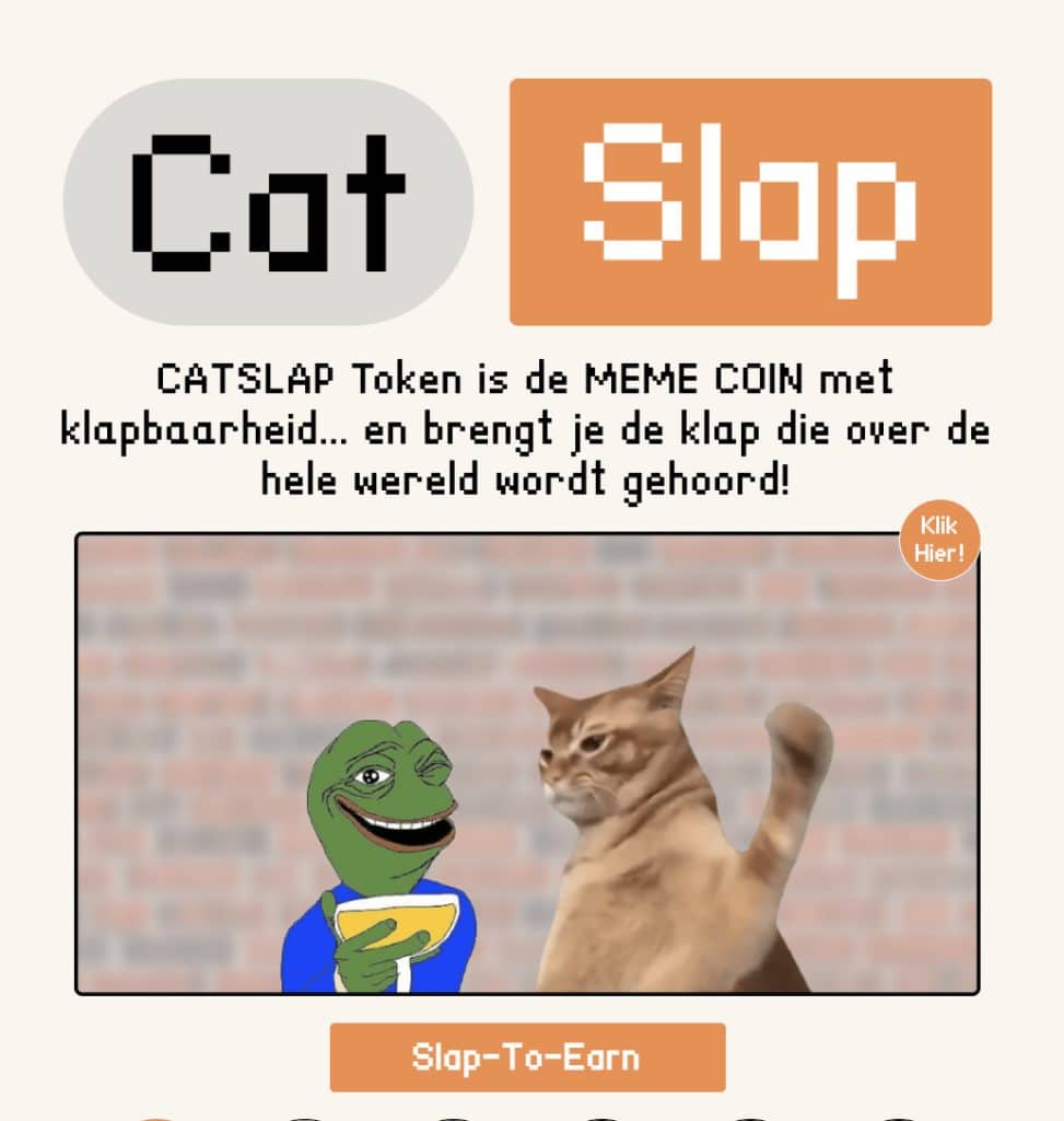 Catslap $SLAP Slapometer - Bron: www.catslaptoken.com