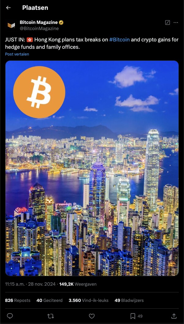 Belasting Bitcoin Hongkong - Bron: x