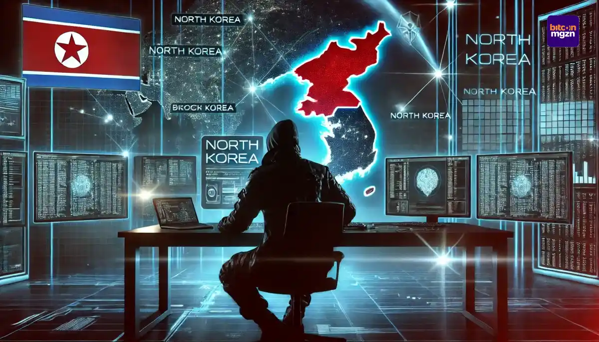 Cyberoorlog met Noord-Korea’s bitcoin-reserve, een high-tech control room met blockchain transacties en hacking activiteiten.