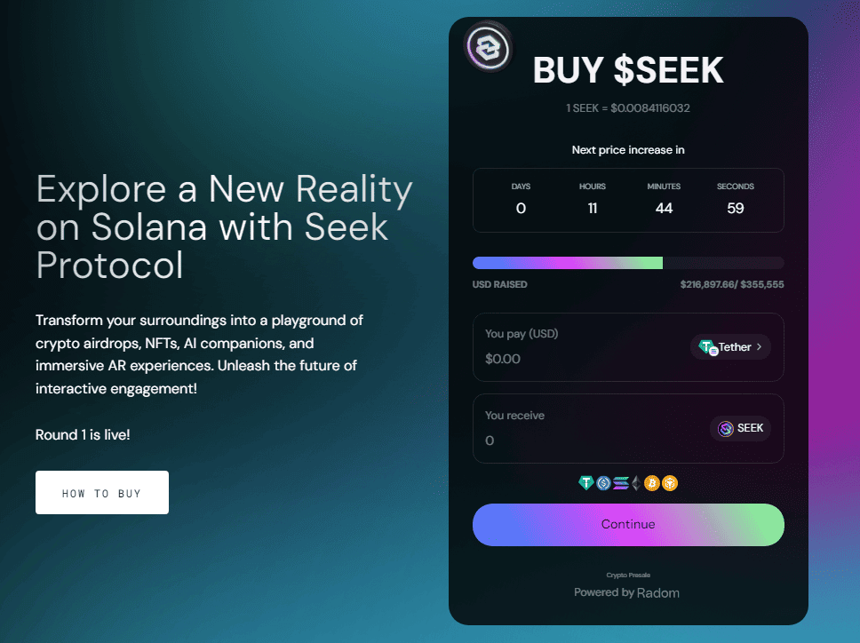 Seek Protocol haalt meer dan $200.000 op door AR, AI en Blockchain te combineren