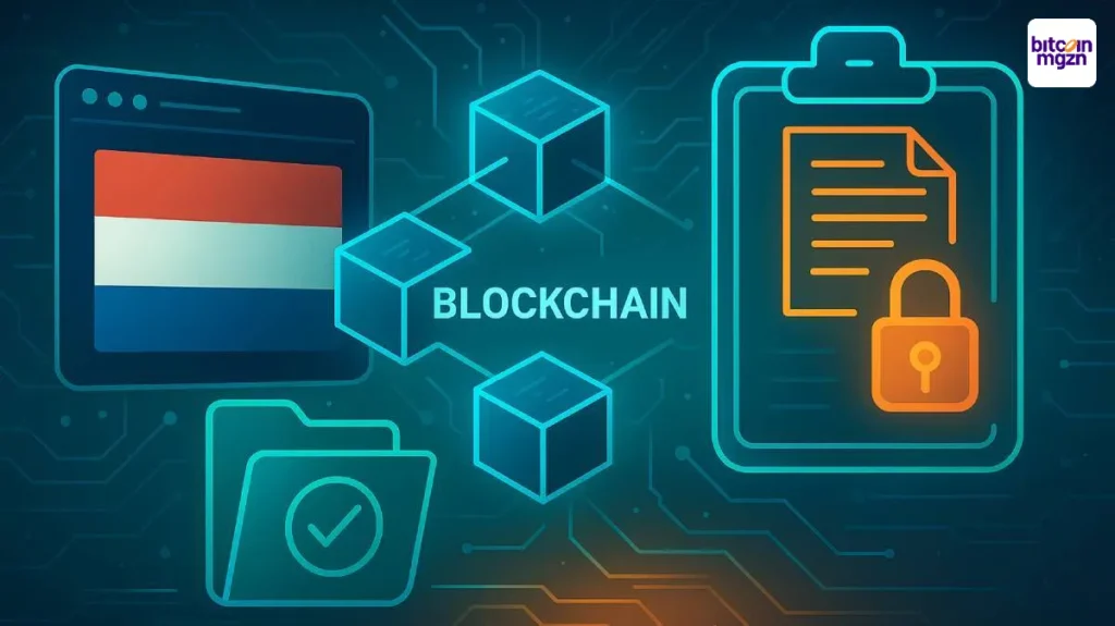 Illustratie van blockchaintechnologie die transparantie biedt voor Nederlandse uitzendkrachten