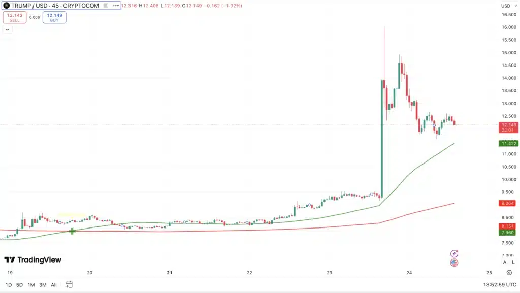 TRUMP Coin koers - bron: TradingView