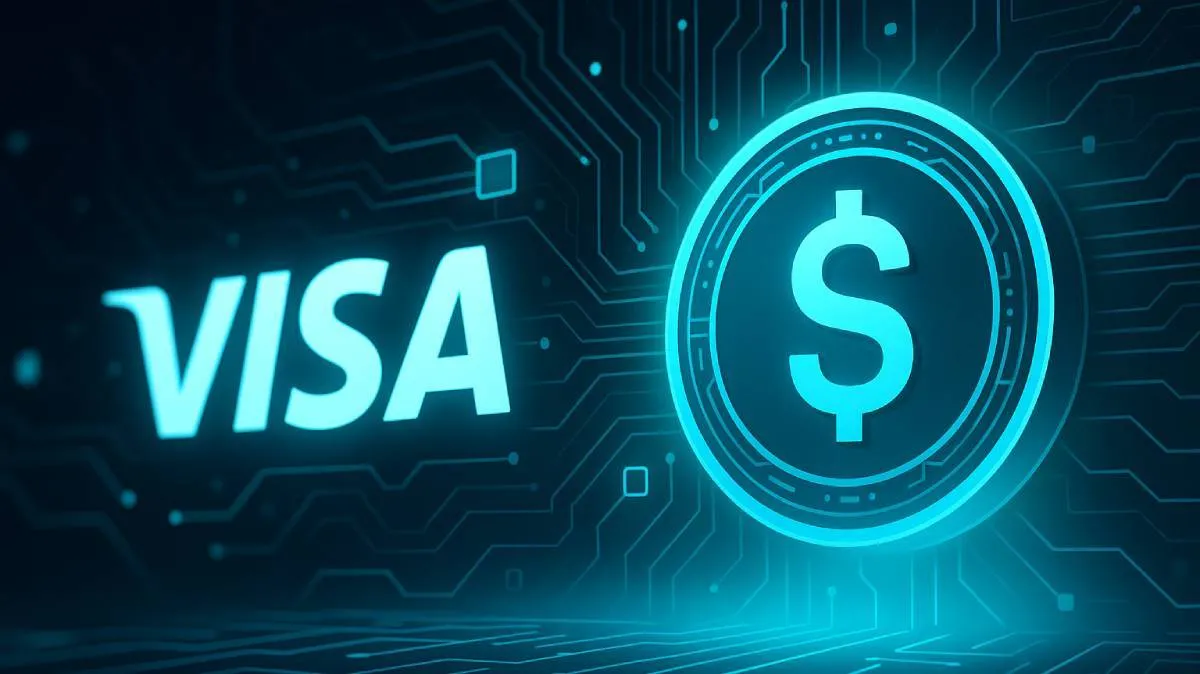 Visualisatie van Visa-kaarten met stablecoin-functionaliteit in wereldwijde context