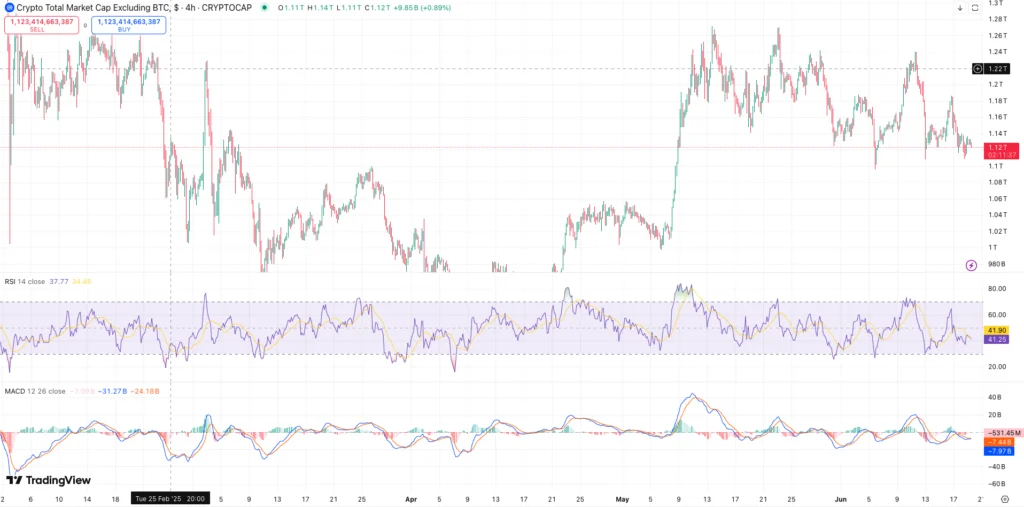RSI & MACD crypto marktwaarde - bron: TradingView