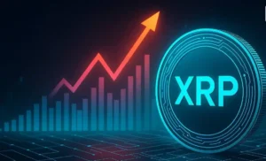XRP ETF met stijgende grafiek en digitale koerslijn toont mogelijke prijsimpact en groeiende institutionele interesse