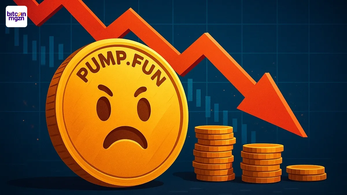 pump.fun token met dalende koersgrafiek en verlies na $500M ICO verkoop