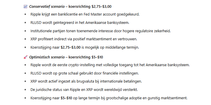 Ripple koers verwachting, bron ChatGPT