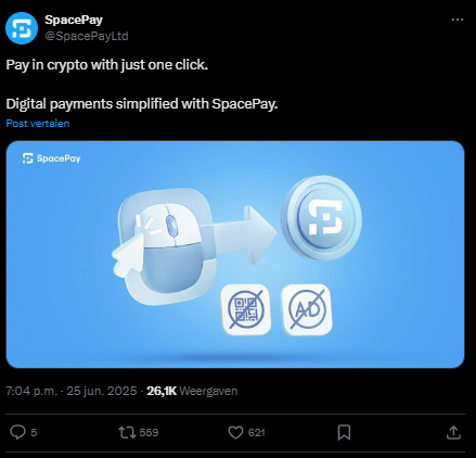 SpacePay tweet