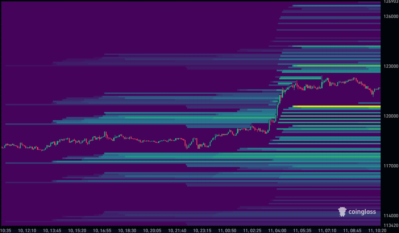 Bitcoin Liquidation Heatmap 11-08