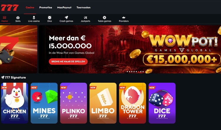 Casino777 online casino Belgie startpagina