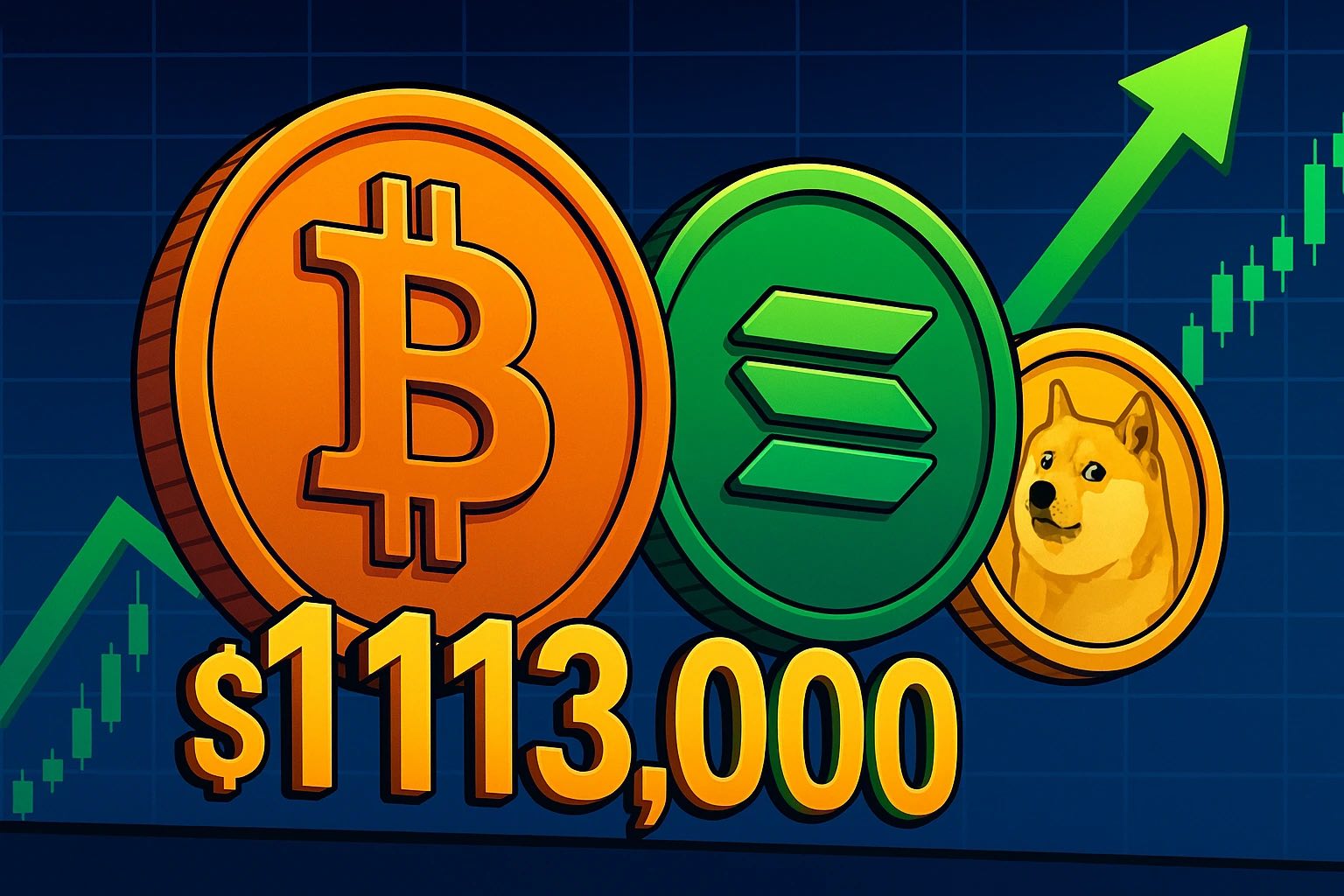 Bitcoin koers $113.000 terwijl Solana en Dogecoin stijgen - altseason begonnen?