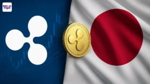 Ripple RLUSD stablecoin met Japanse vlag en digitale grafieken, symbool voor lancering in 2026