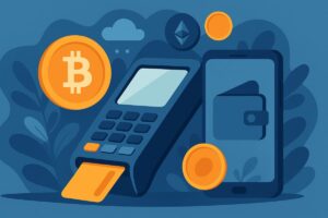 SpacePay crypto betaaloplossing met lage kosten, koersbescherming en 325 wallet ondersteuning.