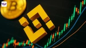 Binance Futures handelsvolume stijgt sterk met stijgende grafiek en Binance-logo