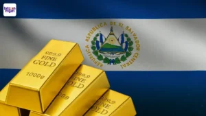 Goudstaven voor de vlag van El Salvador als visuele weergave van goudreserves