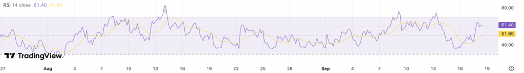 RSI Cardano koers - bron: TradingView