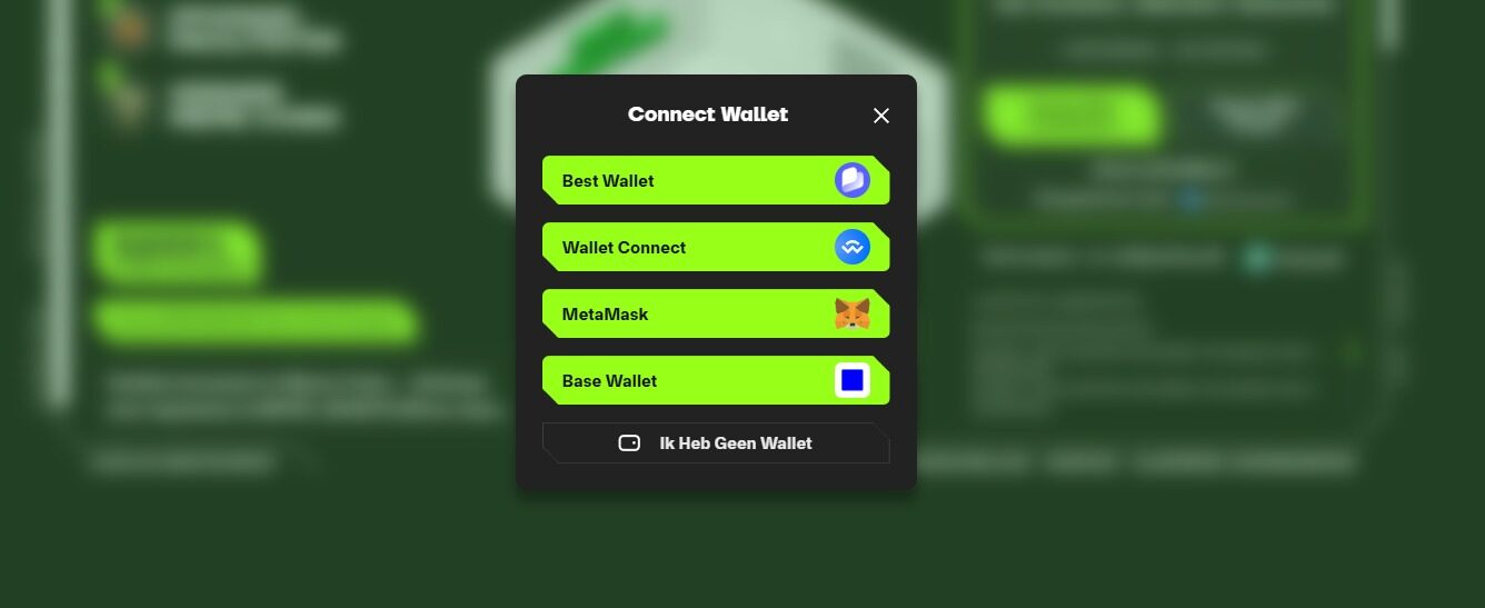 wallet koppelen en pepenode kopen