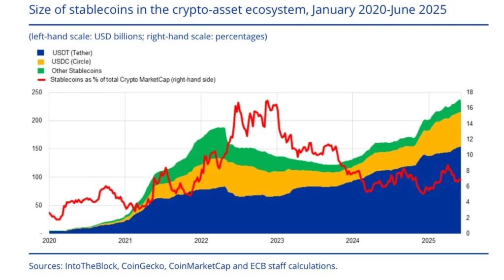 USDT en USDC grootste stablecoins | Bron: ECB
