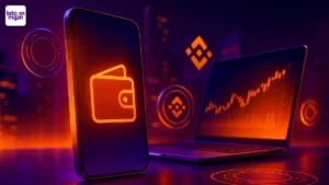 Illustratie van een BNB betalings.platform binnen moderne cryptobetalingen met duidelijke visuele elementen